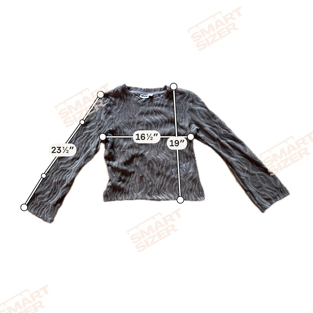 Noisy May Womens Structured Top Size Large Brown Sheer Textured Mesh Long Sleeve - Picture 8 of 8